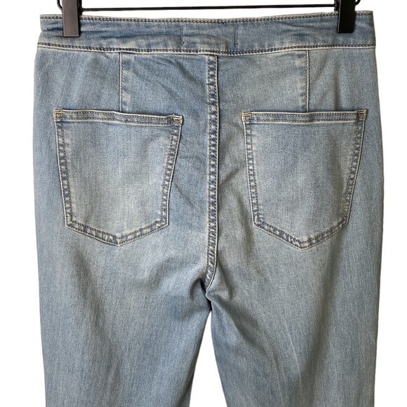 Free People Flare Float On High Rise Distressed Flare Jeans Fray Hem Retro 60's - Picture 7 of 16